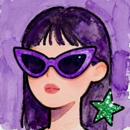Illustrated portrait of Akansha in purple cat-eye sunglasses